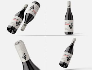 Free Wine Bottle With Screw Lid Mockup PSD1