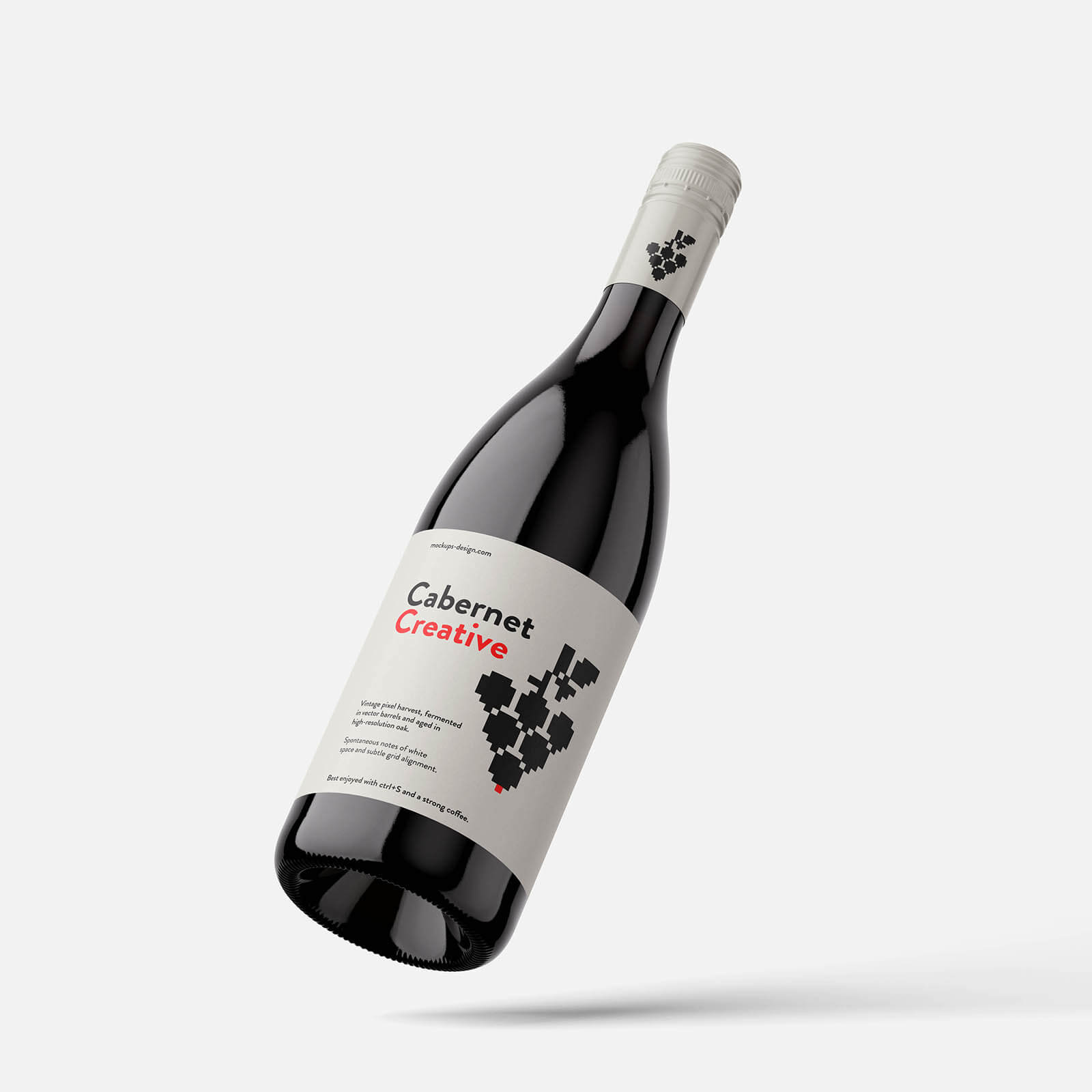 Free Wine Bottle With Screw Lid Mockup PSD1