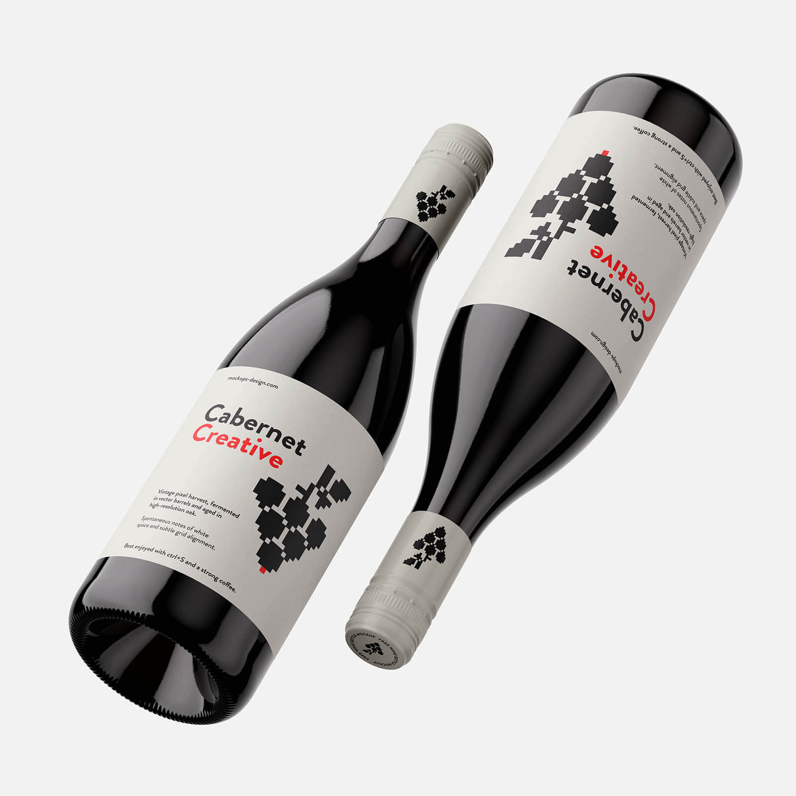 Free Wine Bottle With Screw Lid Mockup PSD1