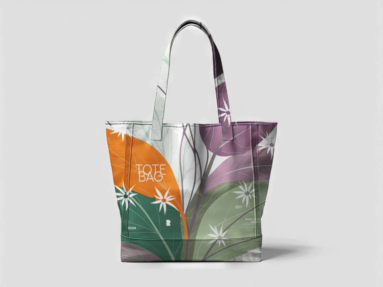 Free Front View Tote Bag Mockup PSD