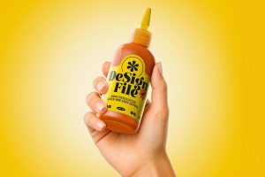Free Sauce Bottle Mockup PSD