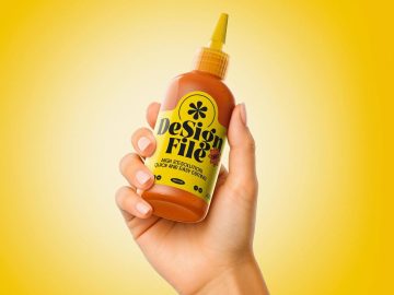 Free Sauce Bottle Mockup PSD