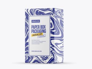 Free Vertical Paper Product Box Mockup PSD