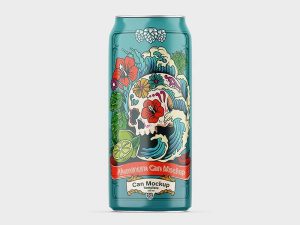 Free Glossy Energy Drink Soda Tin Can Mockup PSD