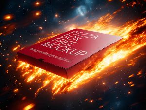 Free Pizza Box Meteor Mockup PSD