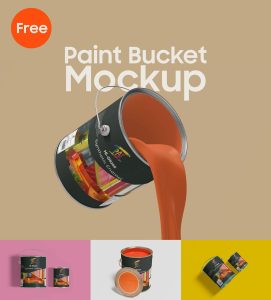 4 Free Paint Bucket Mockup PSD Files