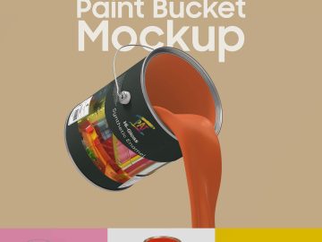 4 Free Paint Bucket Mockup PSD Files