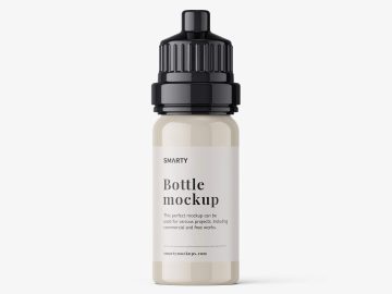 Free Glossy Essential Oil Bottle Mockup PSD