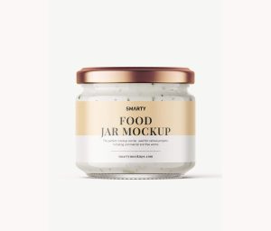 Free White Sauce Chicken Spread Jar Mockup PSD