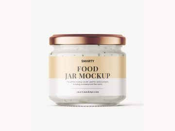 Free White Sauce Chicken Spread Jar Mockup PSD