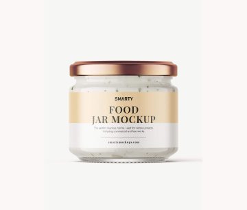 Free White Sauce Chicken Spread Jar Mockup PSD