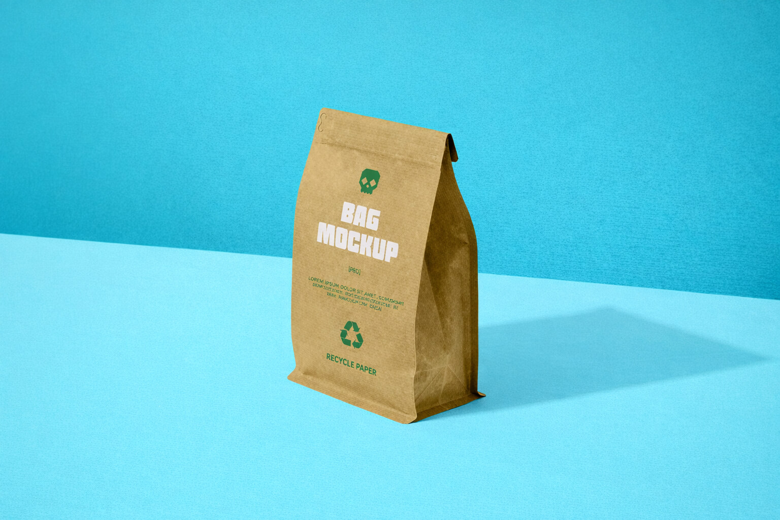 Free Kraft Coffee Standing Bag / Pouch Mockup PSD