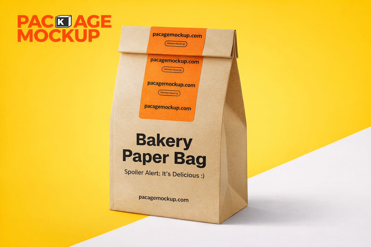 Free Stand-up Kraft Paper Pouch Mockup PSD for Packaging Branding