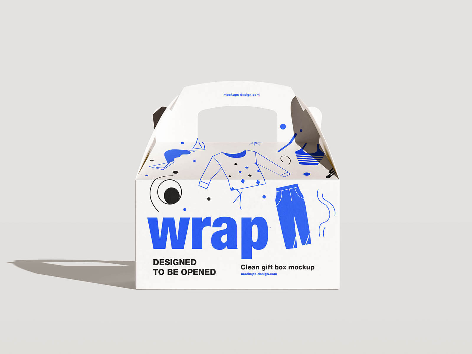 Free Take Away Gable Style Package Gift Box Mockup2