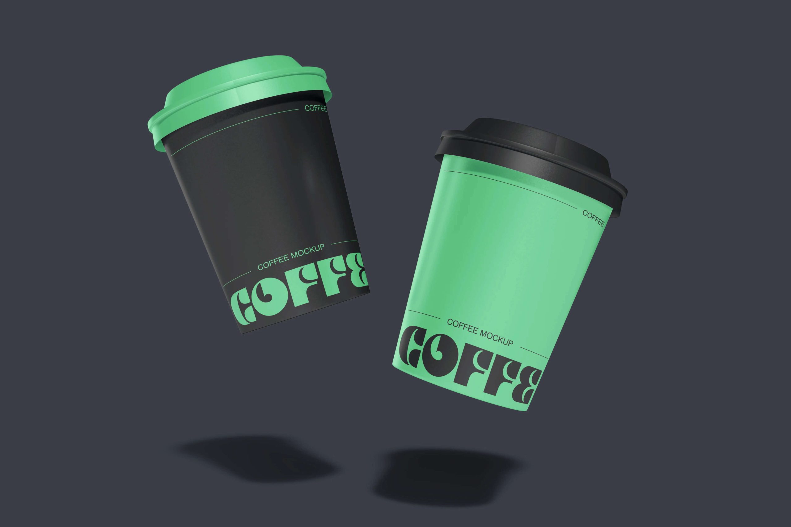 3 Free Minimal Coffee Cup Branding Mockup PSD Set