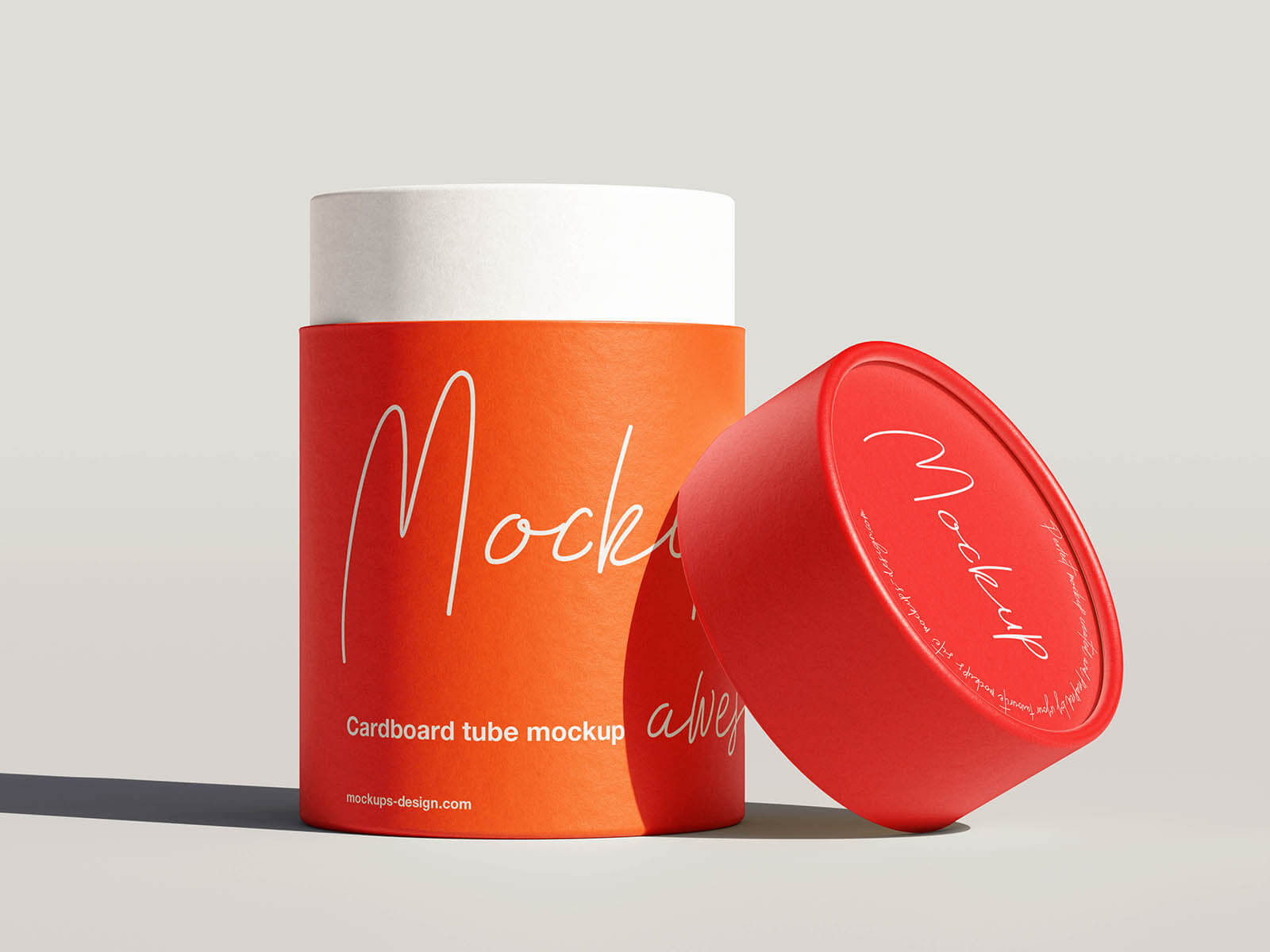 5 Free Cylindrical Cardboard Paper Tube Mockup PSD Files Set