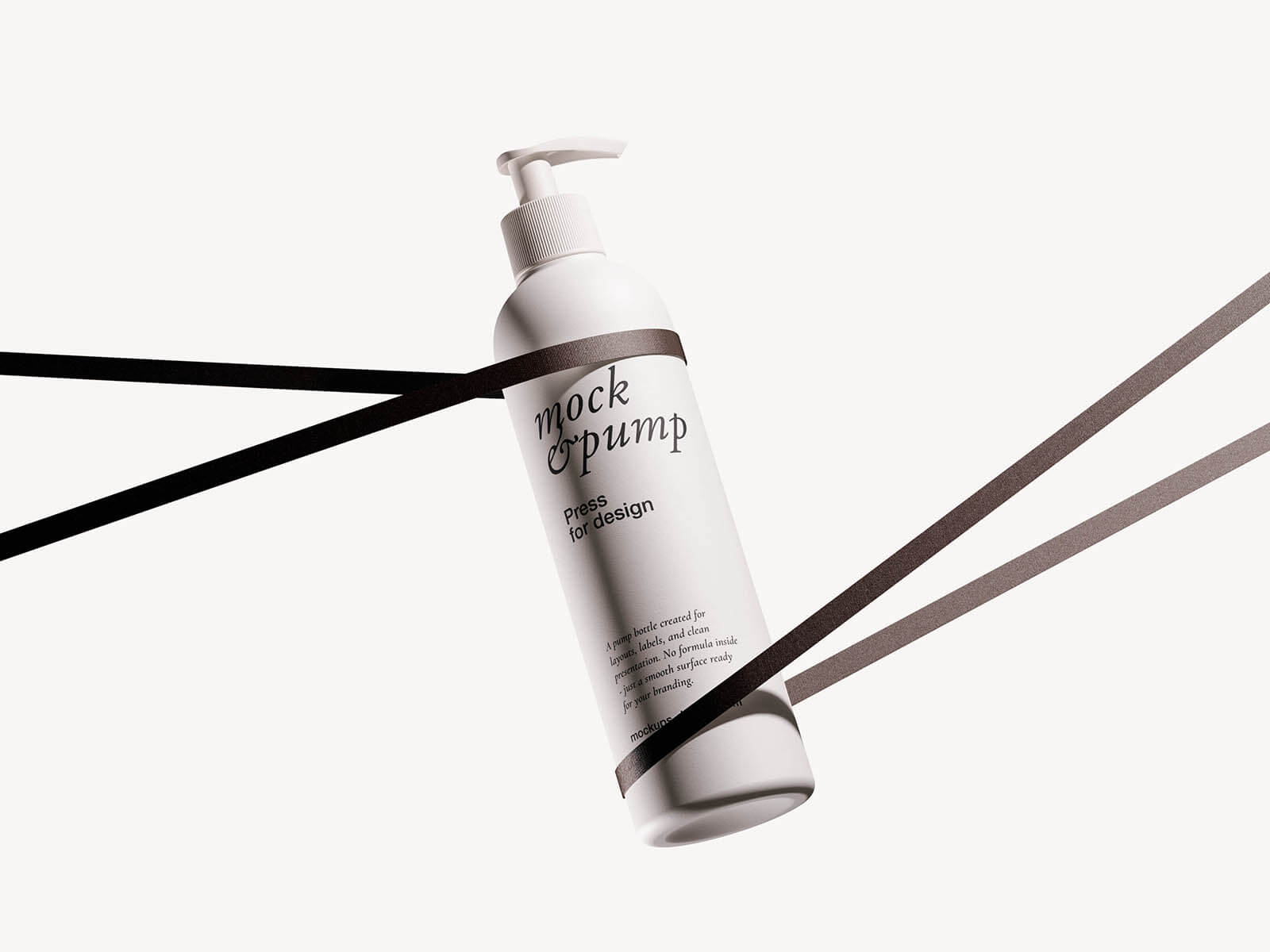 artistic pump bottle mockup cosmetic packaging PSD with light background variations