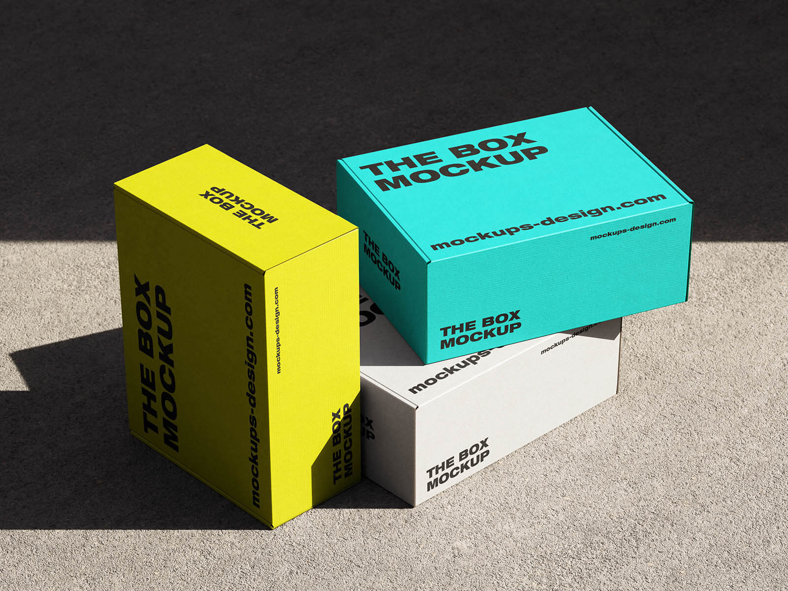 3 Free Corrugated Mailer Box Mockup PSD2