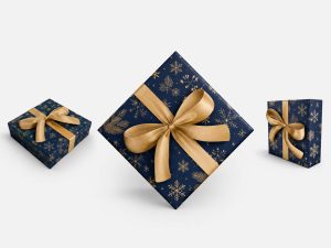 Gift Box Mockup PSD for luxury present packaging and surprise box branding presentation
