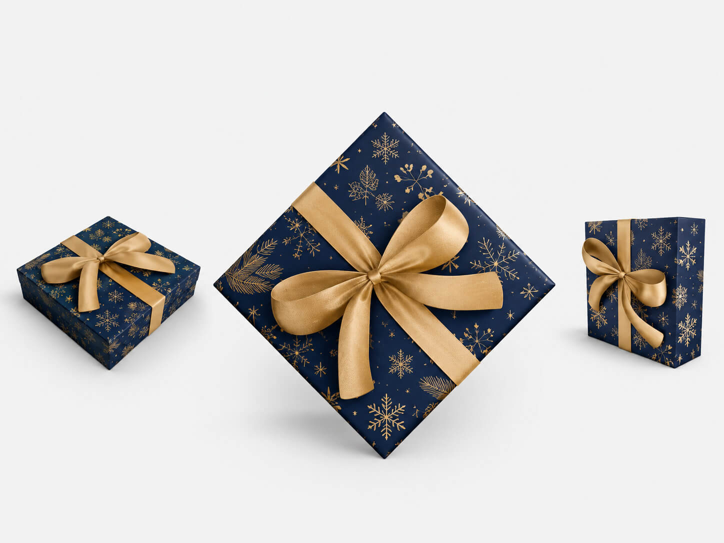 3 Free Gift Box Mockup PSD for Luxury Packaging Design