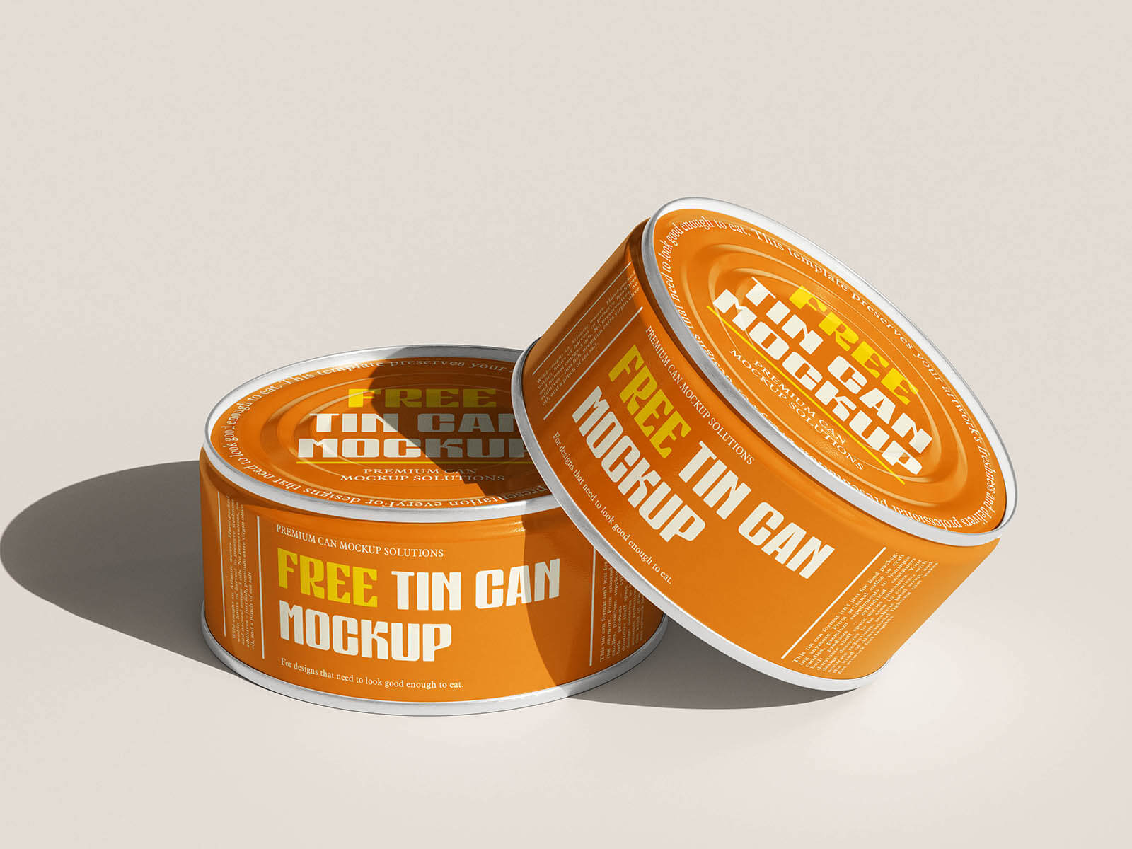 4 Free Small Flat Tin Can Mockup PSD