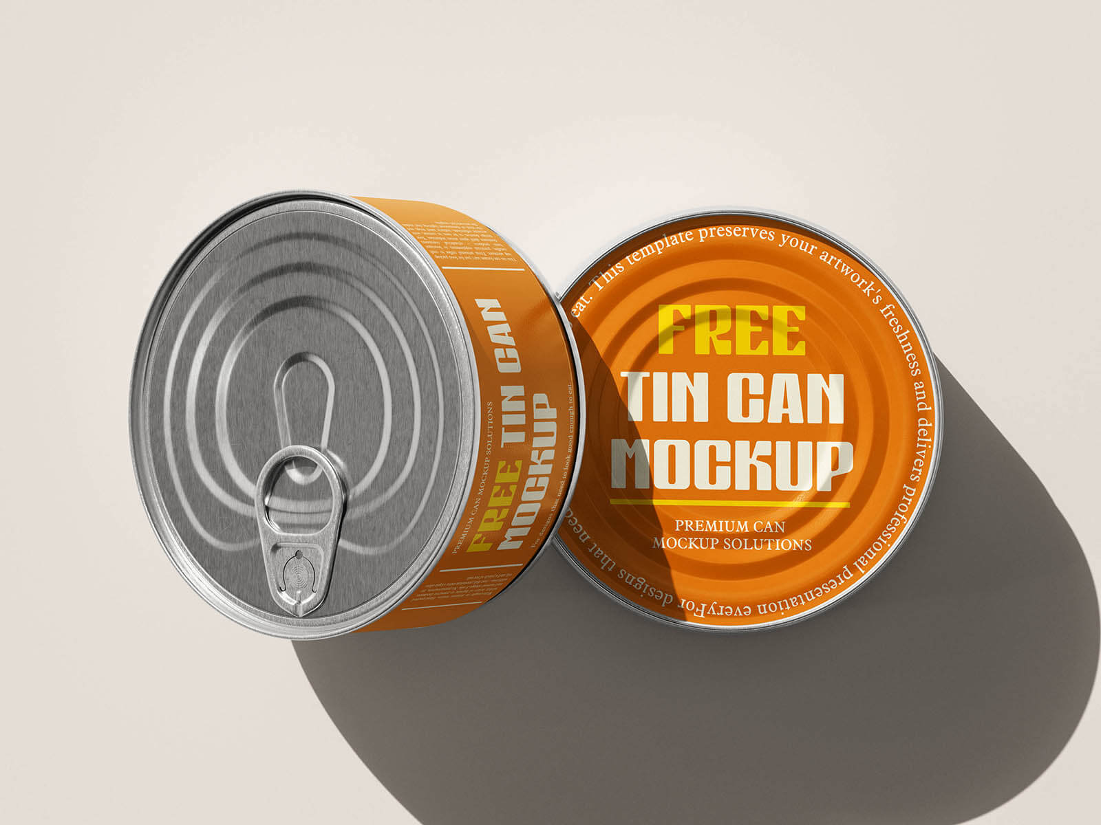 4 Free Small Flat Tin Can Mockup PSD