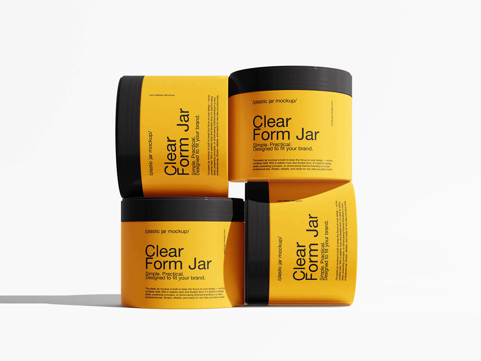 4 Free Versatile Plastic Jar Mockup PSD