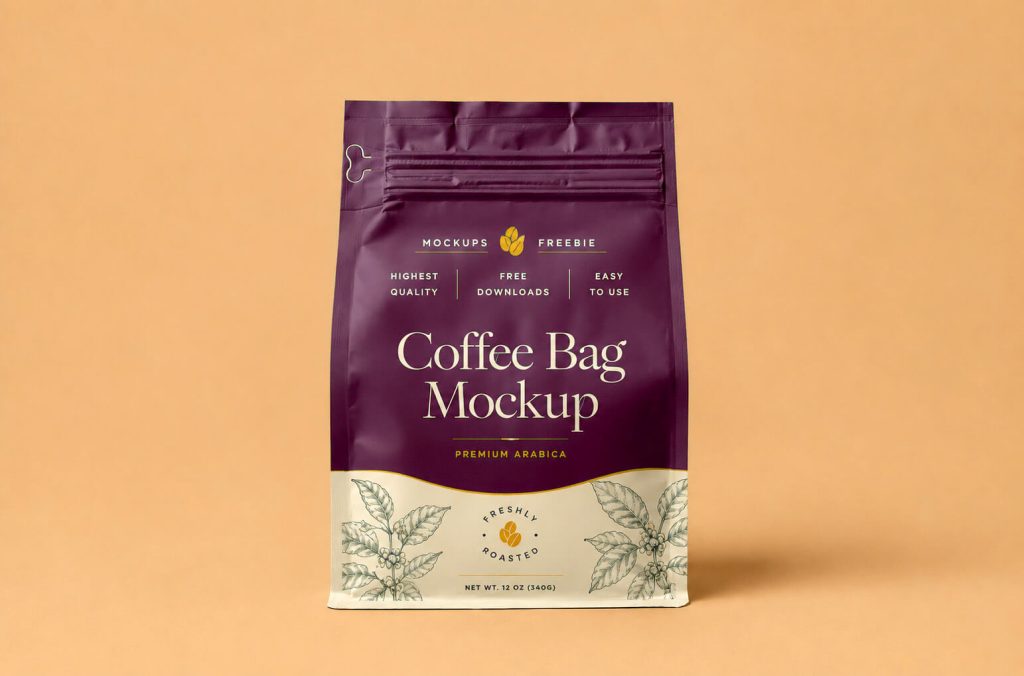 500g Zipper Pouch Bag Mockup Free PSD