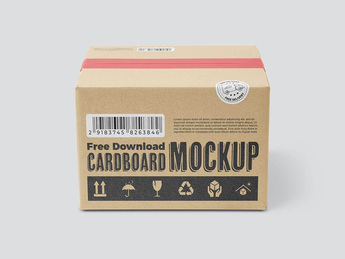 Free Carton Box Cardboard Mockups PSD2