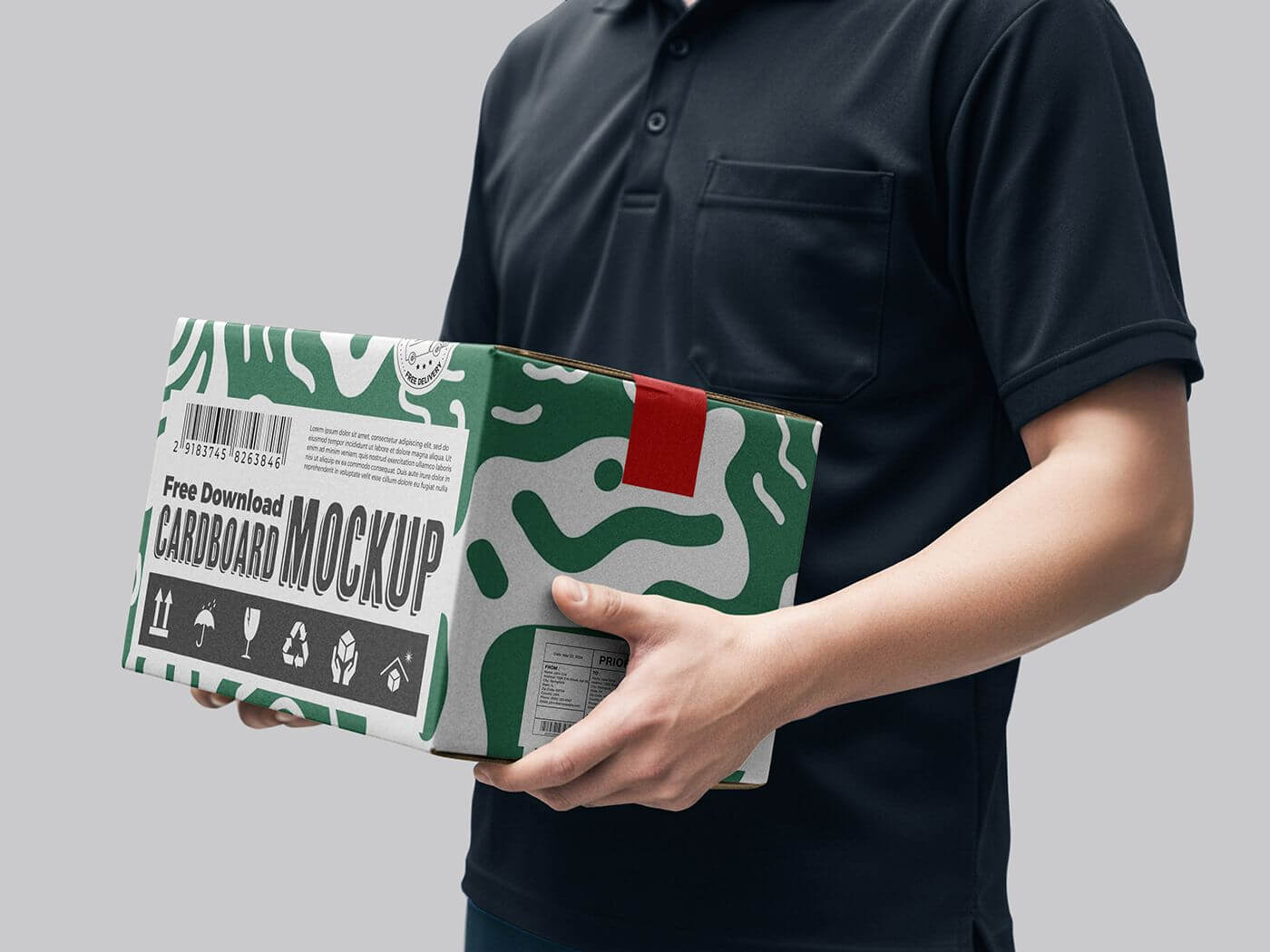 Free Carton Box Cardboard Mockups PSD4
