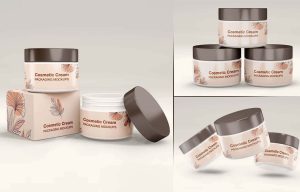 Cosmetic Cream Jar Mockup PSD for skincare packaging and beauty cream branding presentation