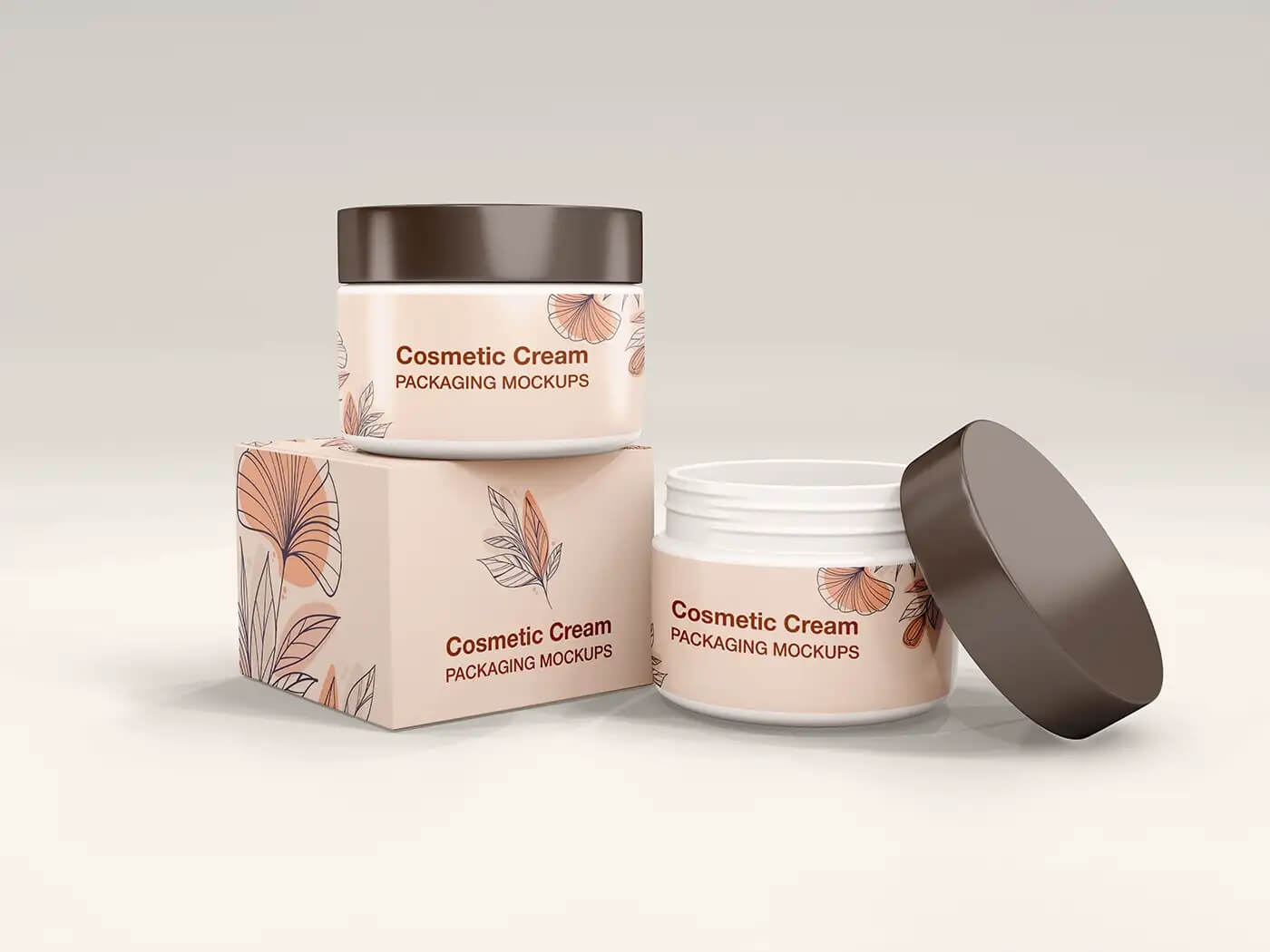 Free Cosmetic Cream Box Packaging Mockups PSD1