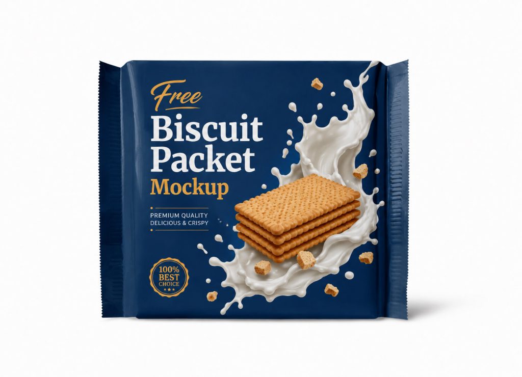 Pacagemockup Free Biscuit Packet Pouch Mockup