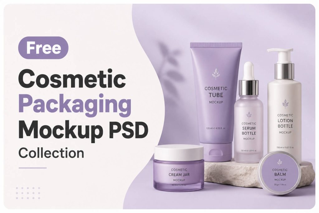 Pacagemockup Free Cosmetic Packaging Mockup PSD Collection