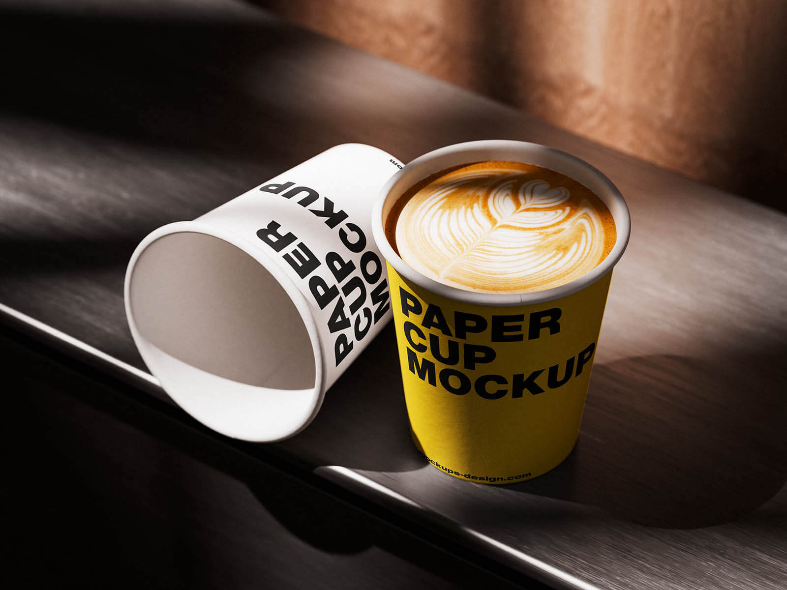 3 Free Lidless Paper Coffee Cup Mockup PSD
