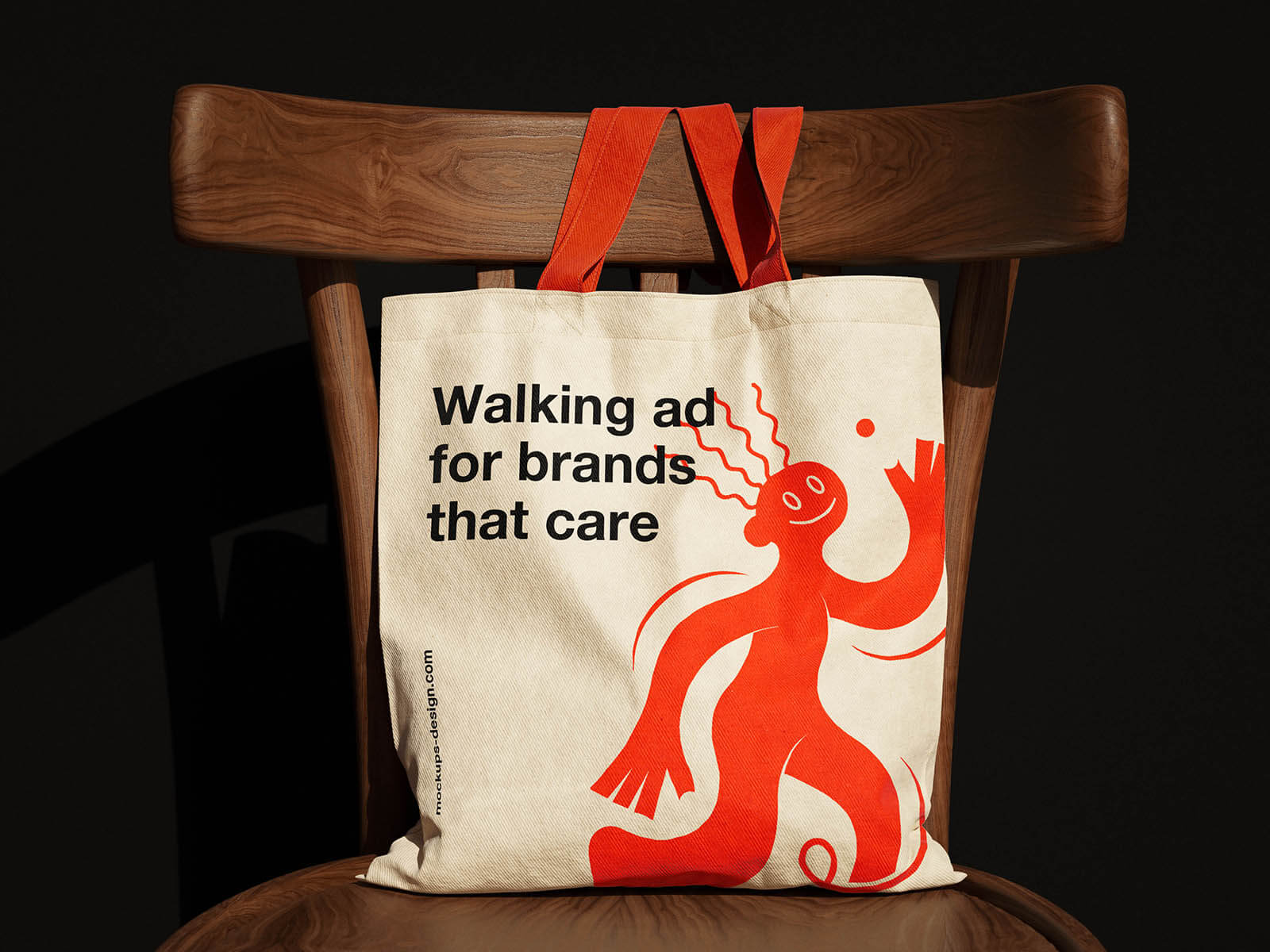 4 Free Canvas Tote Bag On Chair Mockup PSD3