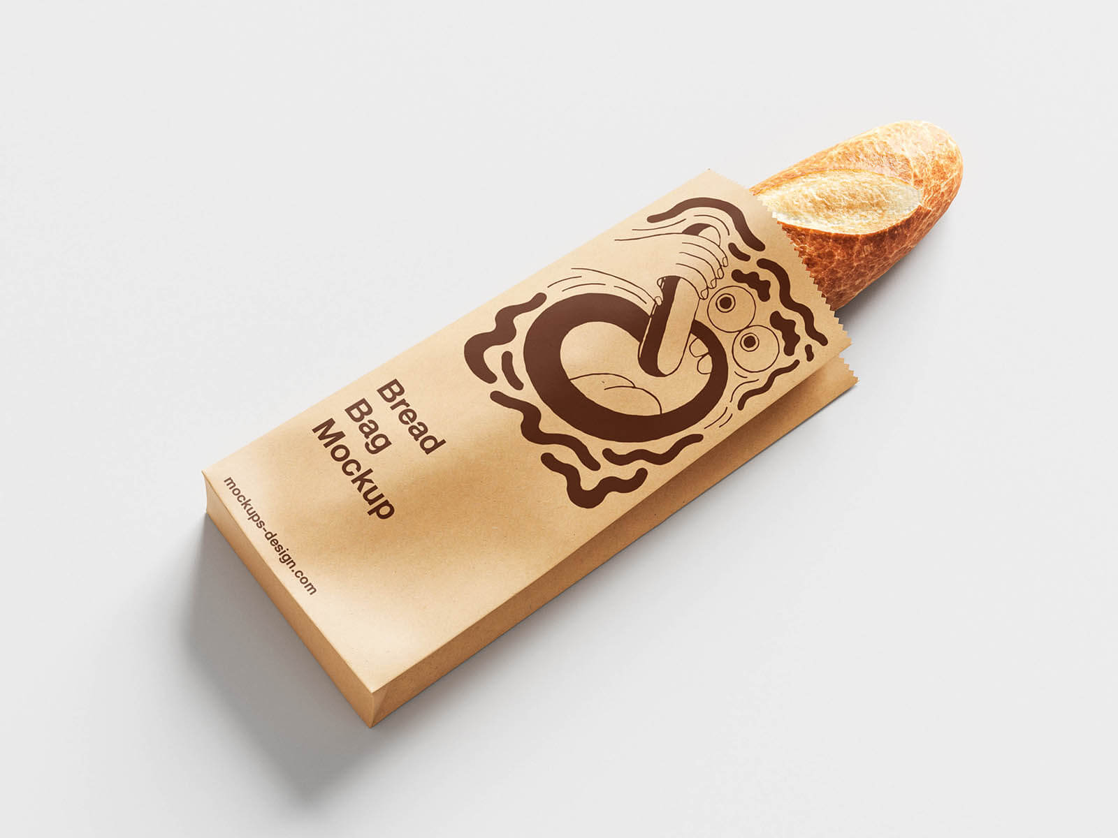 3 Free French Baguette Bread Paper Bag Mockup PSD Files2