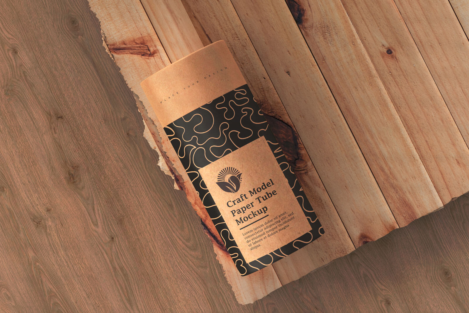 4 Free Kraft Paper Tube Packaging Mockup PSD Set