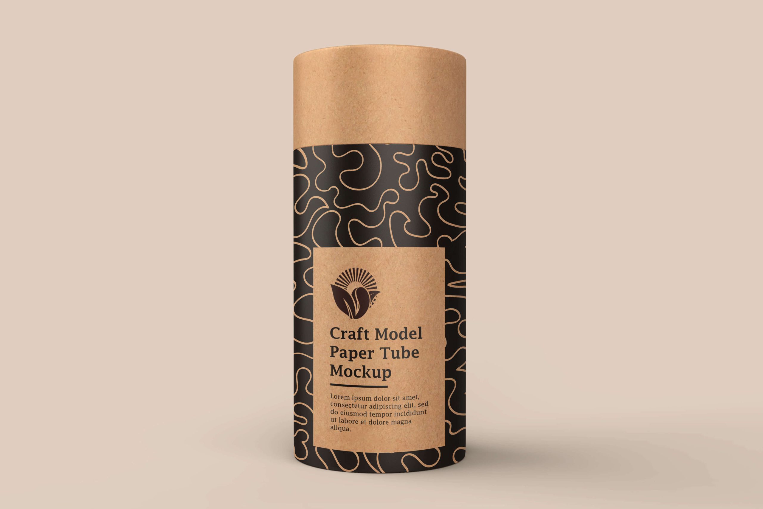 4 Free Kraft Paper Tube Packaging Mockup PSD Set
